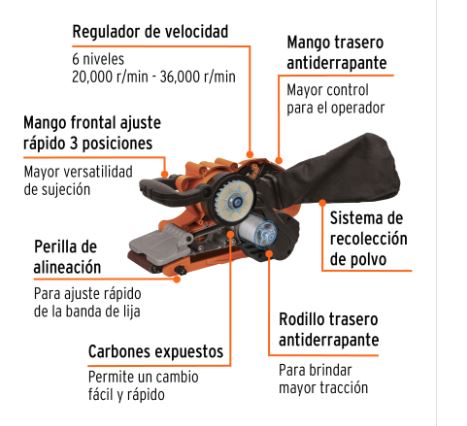 Lijadora de banda 3 x 21" - Truper Pro