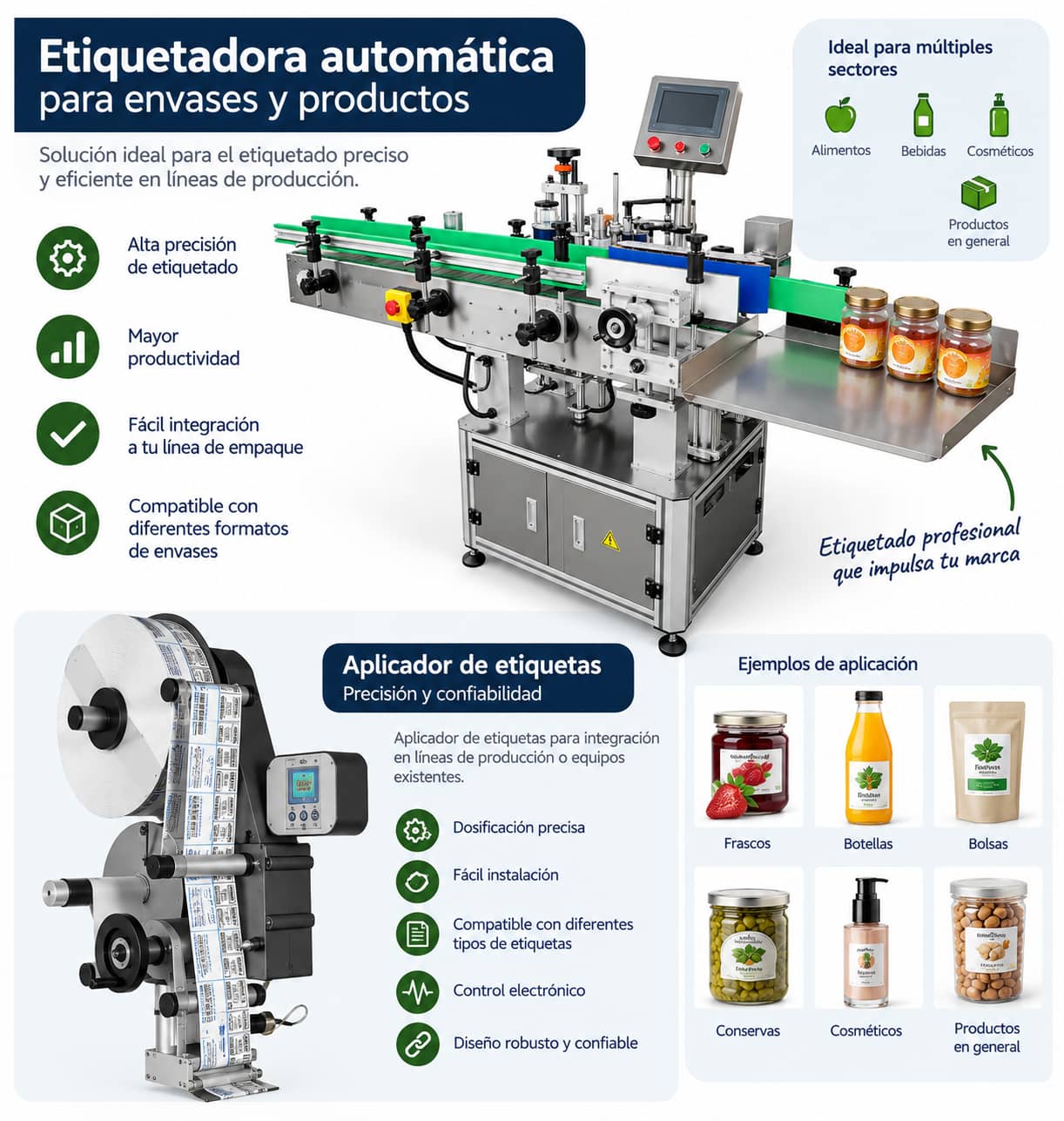 Etiquetadoras industriales para envases: precisión y velocidad