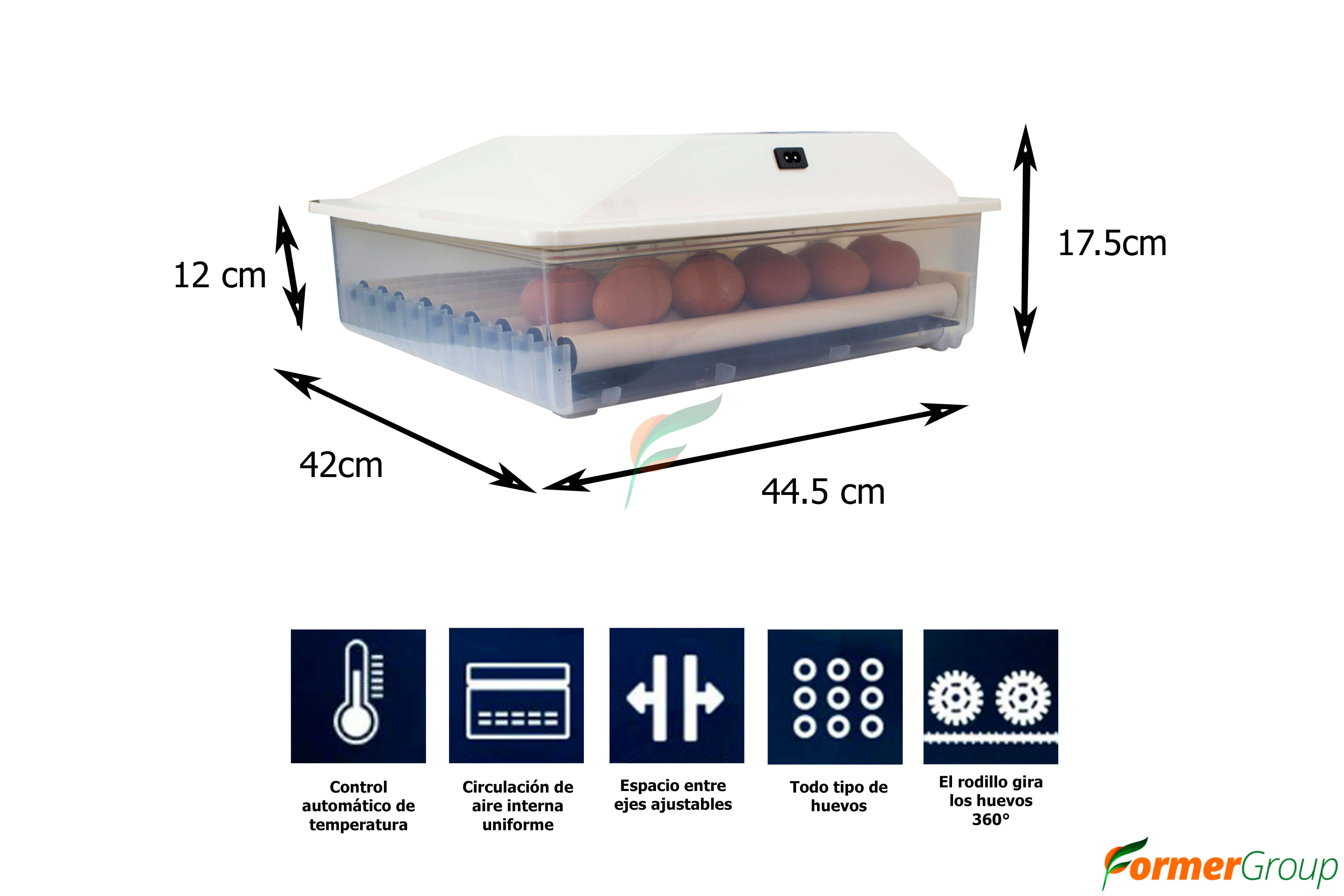 Incubadora para 56 huevos - volteo automático