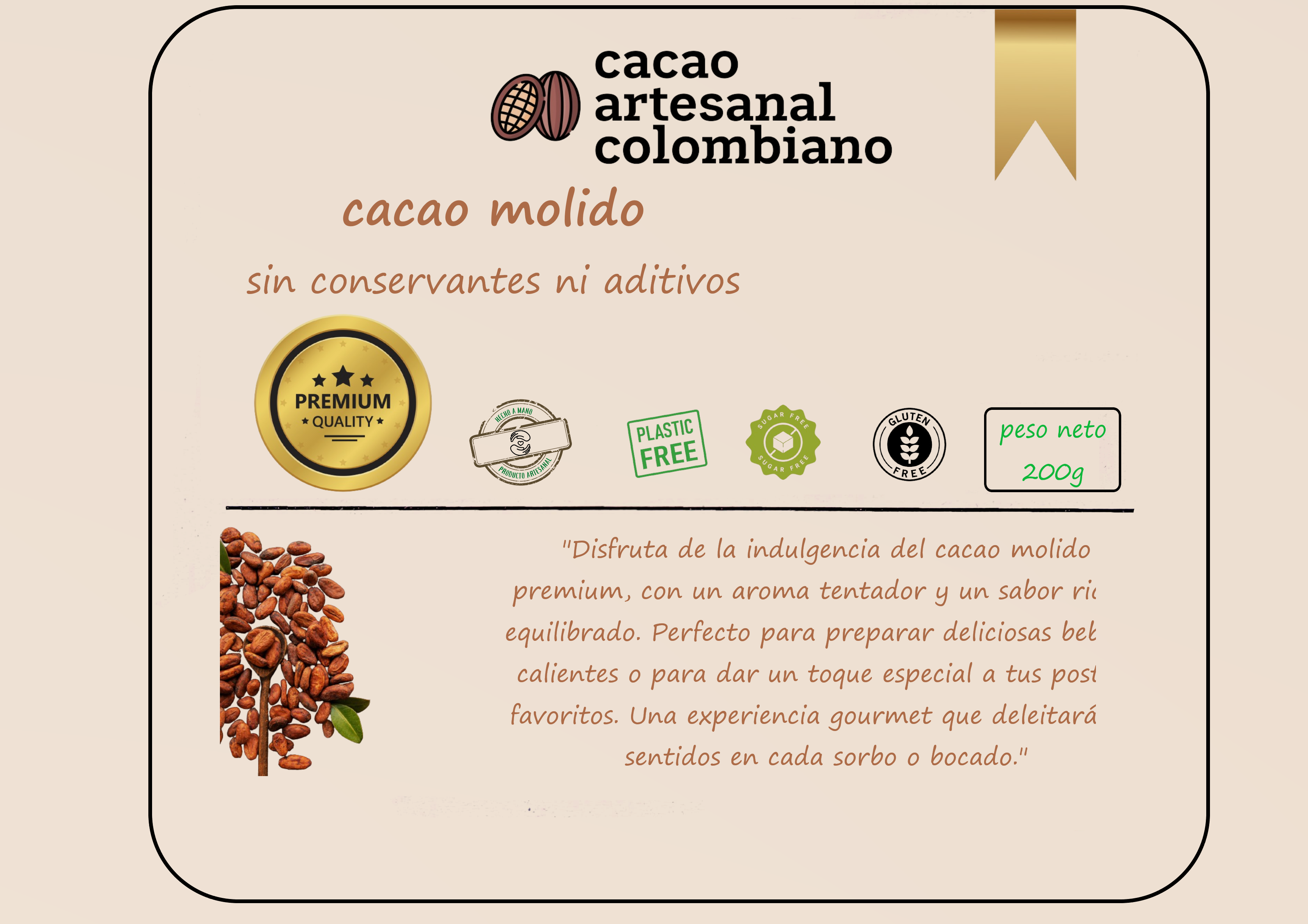 Cacao con panela x 200 Gr