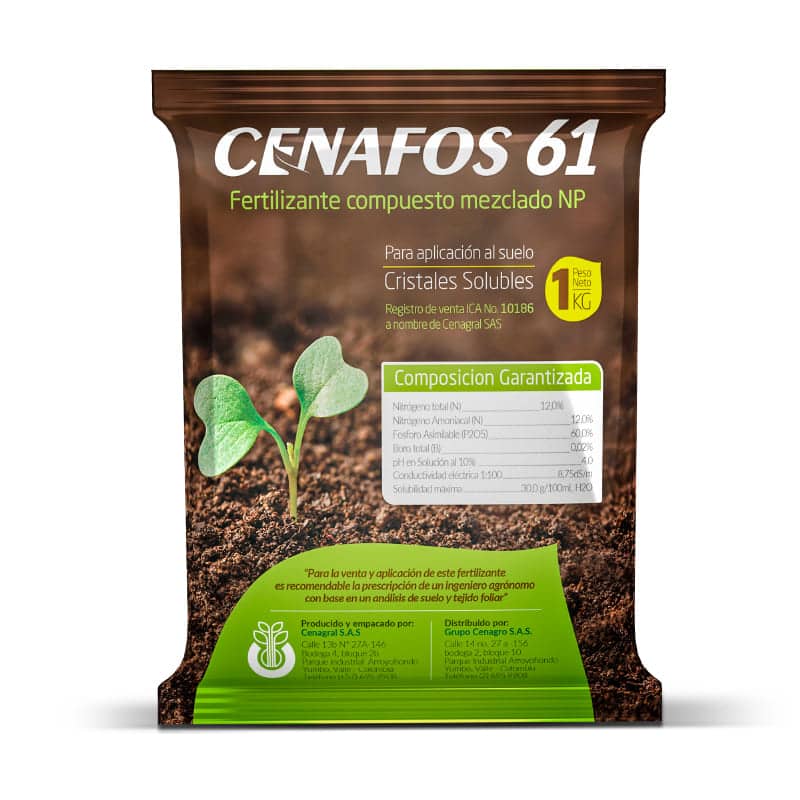 Cenafos 61 1 Kg - Fertilizante soluble alto en fósforo y nitrógeno