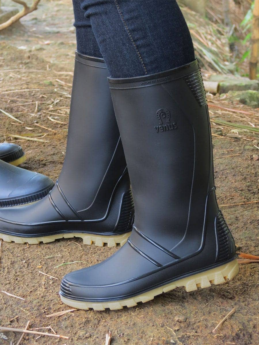 Bota Andina Clásica Negro Amarillo Talla 33 - 39 | Caña media impermeable