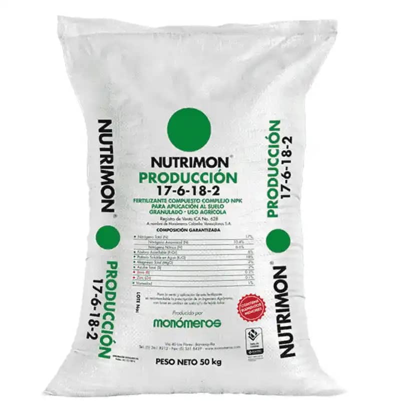 Fertilizante Producción 17-6-18-2 Nutrimon x 50kg