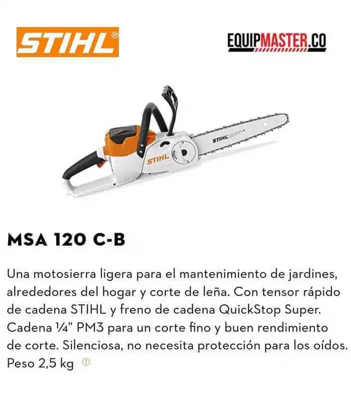 Motosierra STIHL a batería MSA120-kit