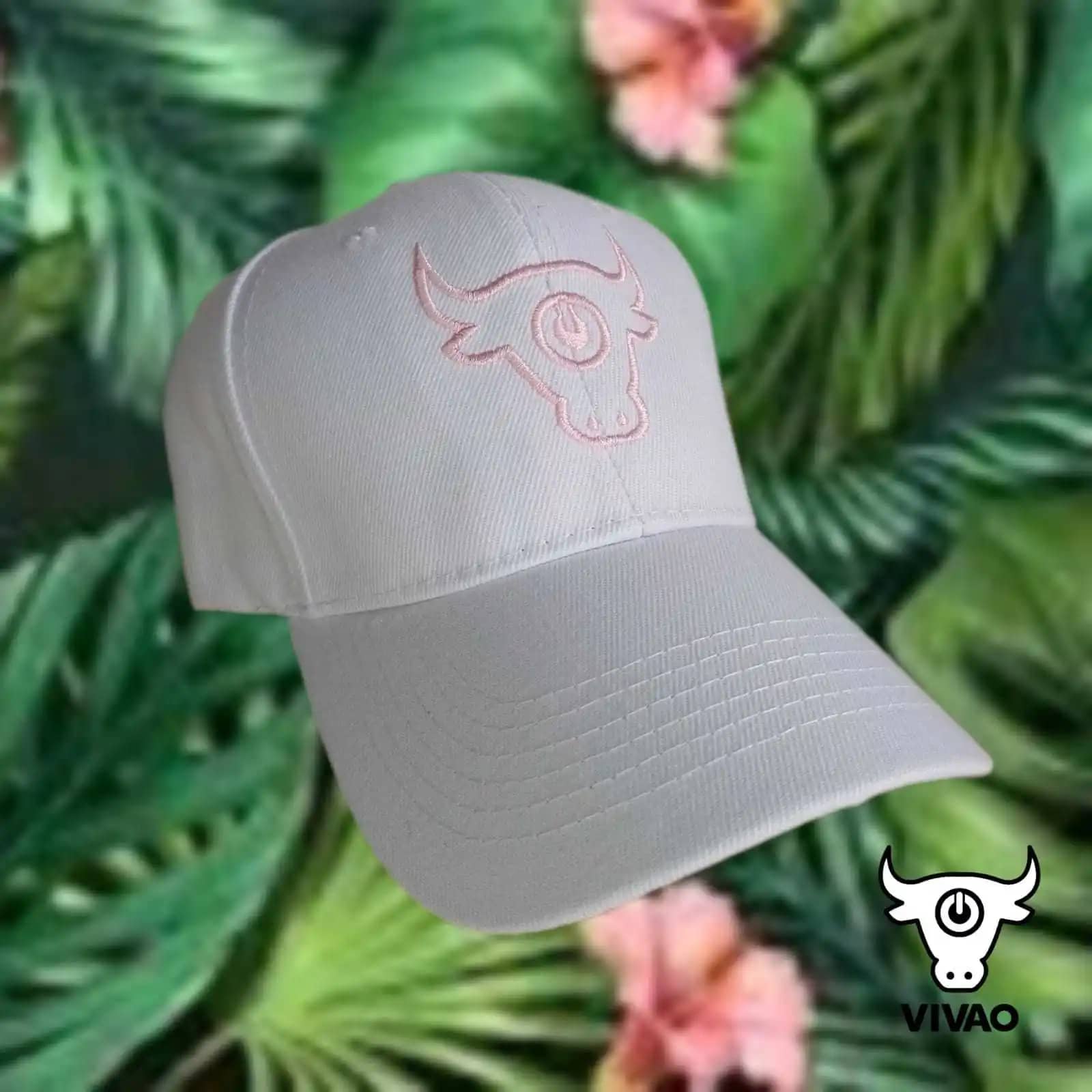 Gorra Acrílica Blanca Logo Rosa - Vivao