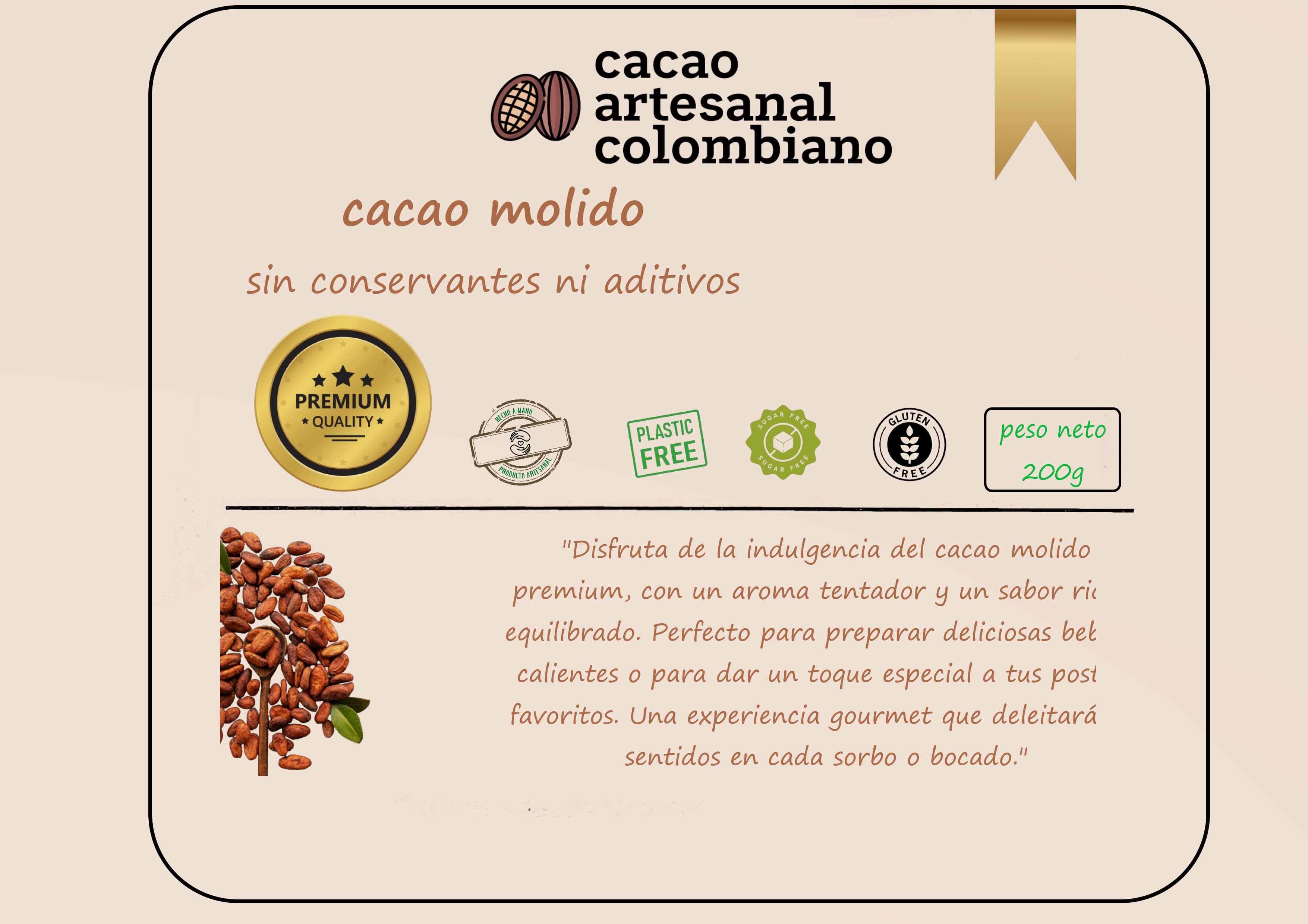 Cacao sabor canela y clavos de olor x 200 Gr