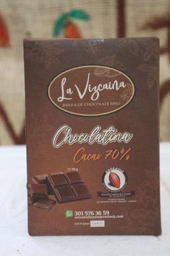 Barra de chocolatina fina al 70% x 70 Gr