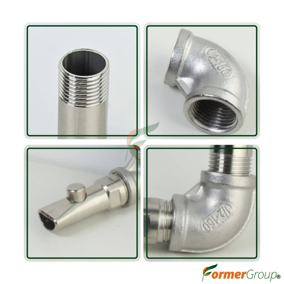 Kit Bebedero Lechones Botón 1/2 Codo 30cm Acero Inox