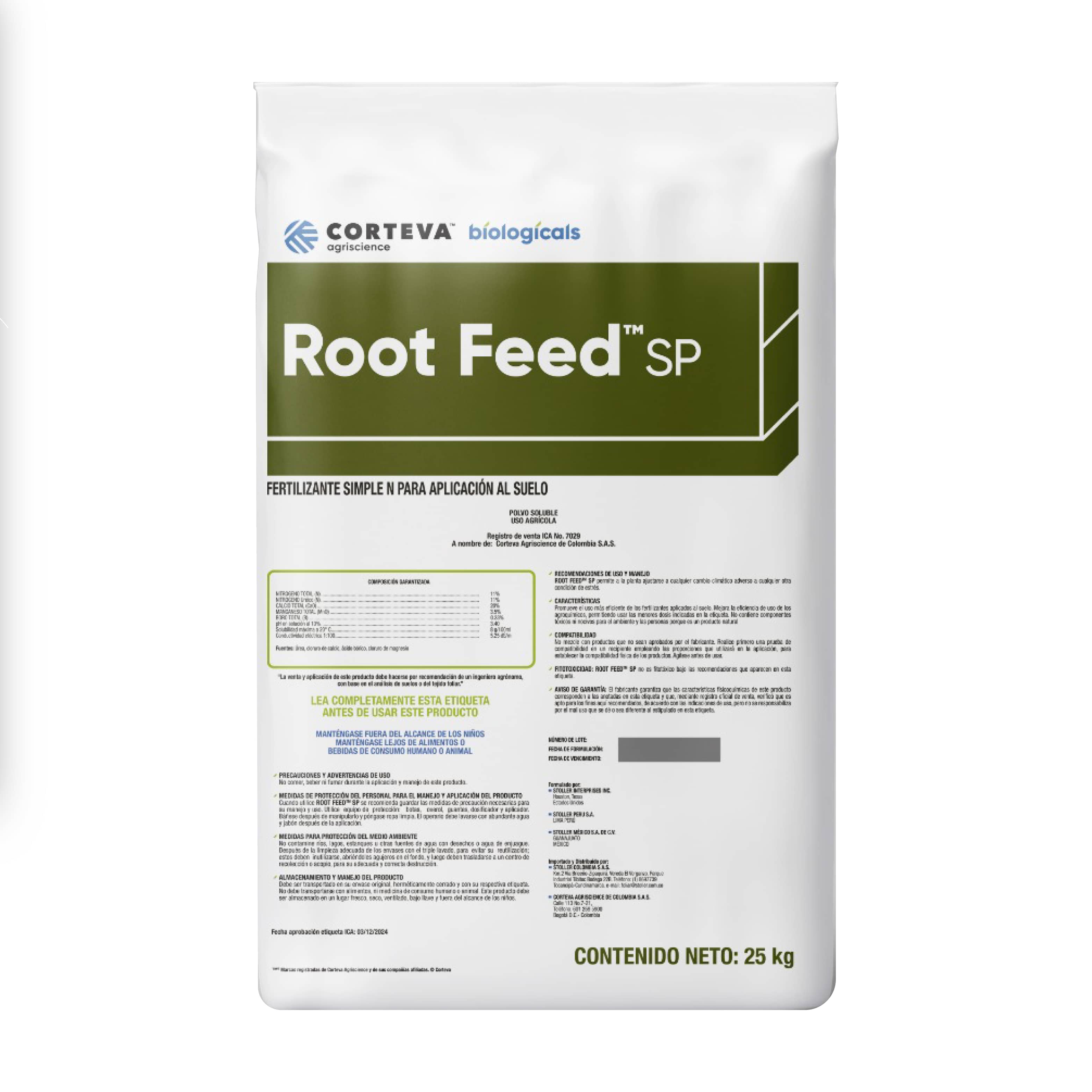 Fertilizante ROOTFEED SP 25 Kg para desarrollo radicular y nutrición equilibrada