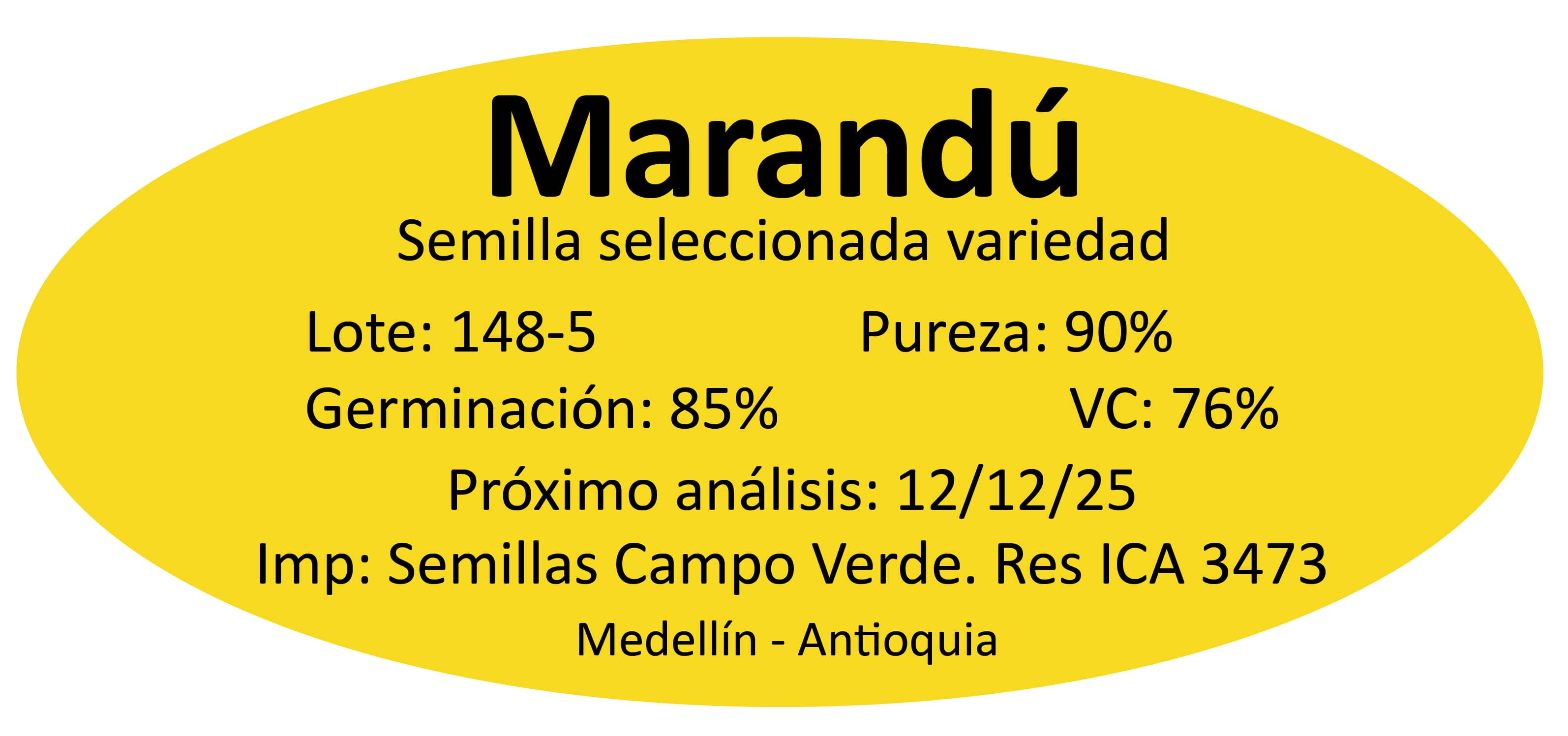 Semilla de pasto Brizantha Marandú – Pureza 90% – VC 76% – Importada de Brasil