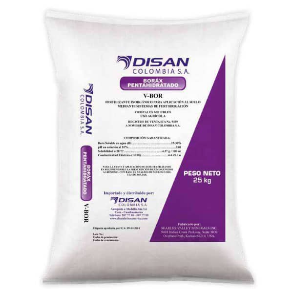 Fertilizante Borax pentahidratado + K x 50 Kg - Disan
