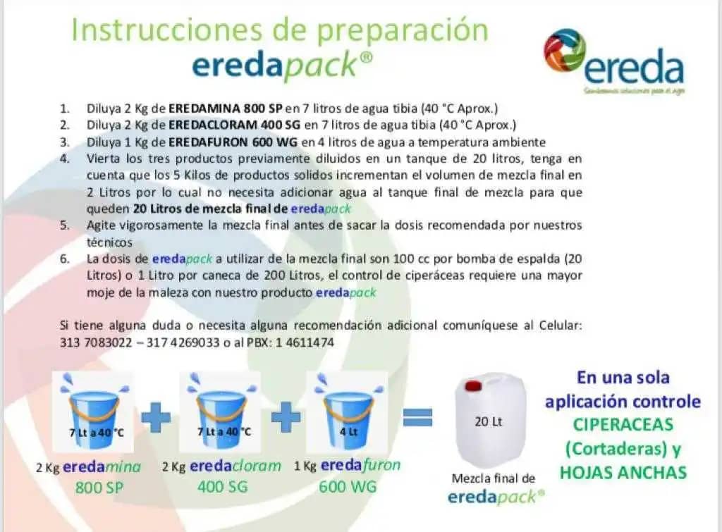 Herbicida Eredapack 1 (Eredacloram, Eredamina, Eredafuron)