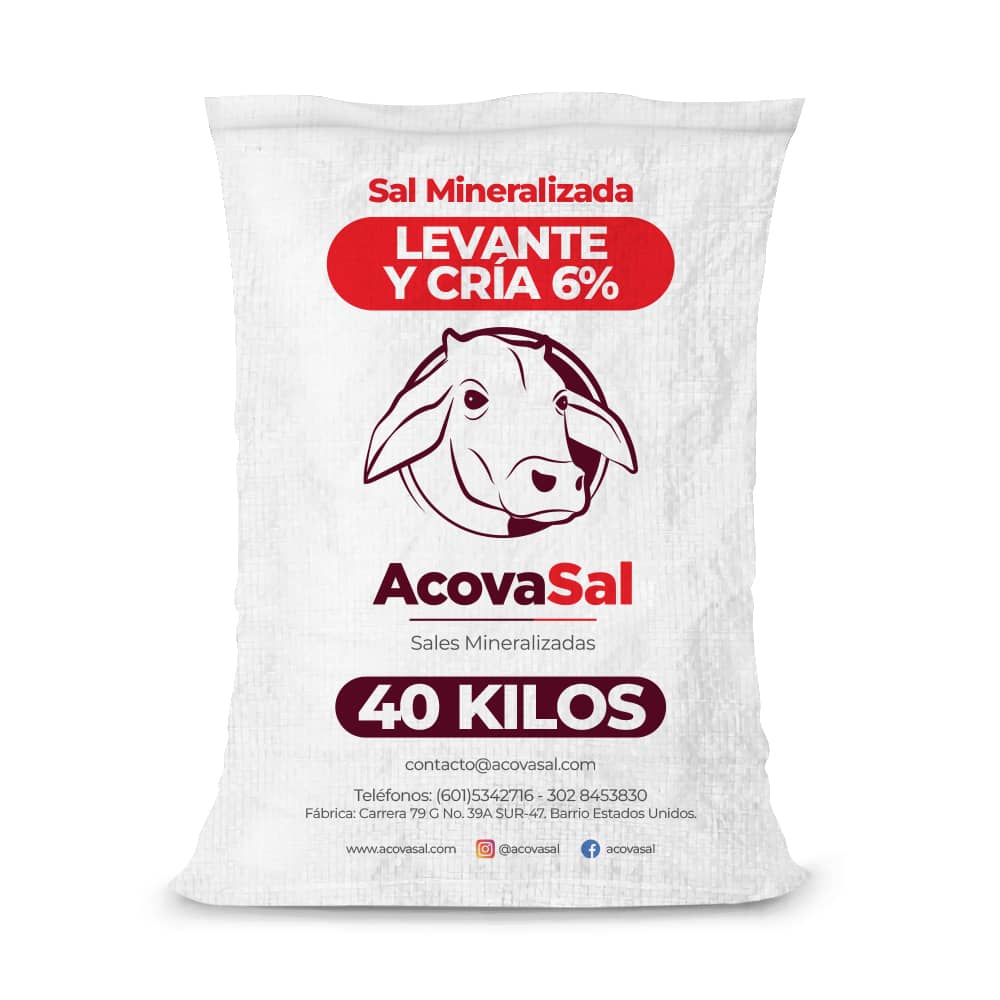 Sal Mineralizada Estandar Cria 6 % x 40 Kg