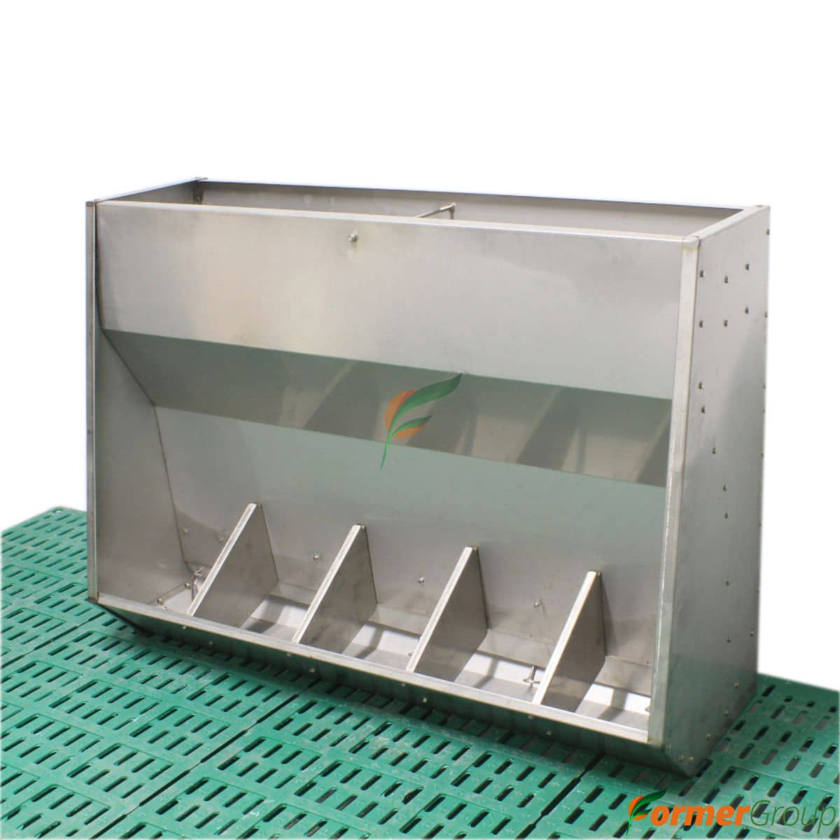 Comedero 5 Puestos Cerdos en Acero Inoxidable