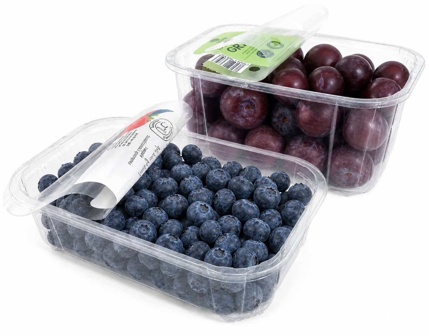 Bandejas y Clamshells en rPET para frutas frescas y alimentos