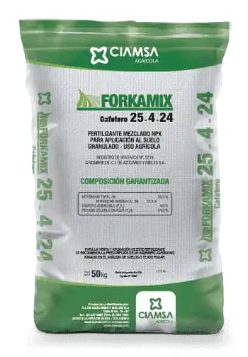 Fertilizante cafetero Forkamix 25-4-24 x 50 kg -Ciamsa