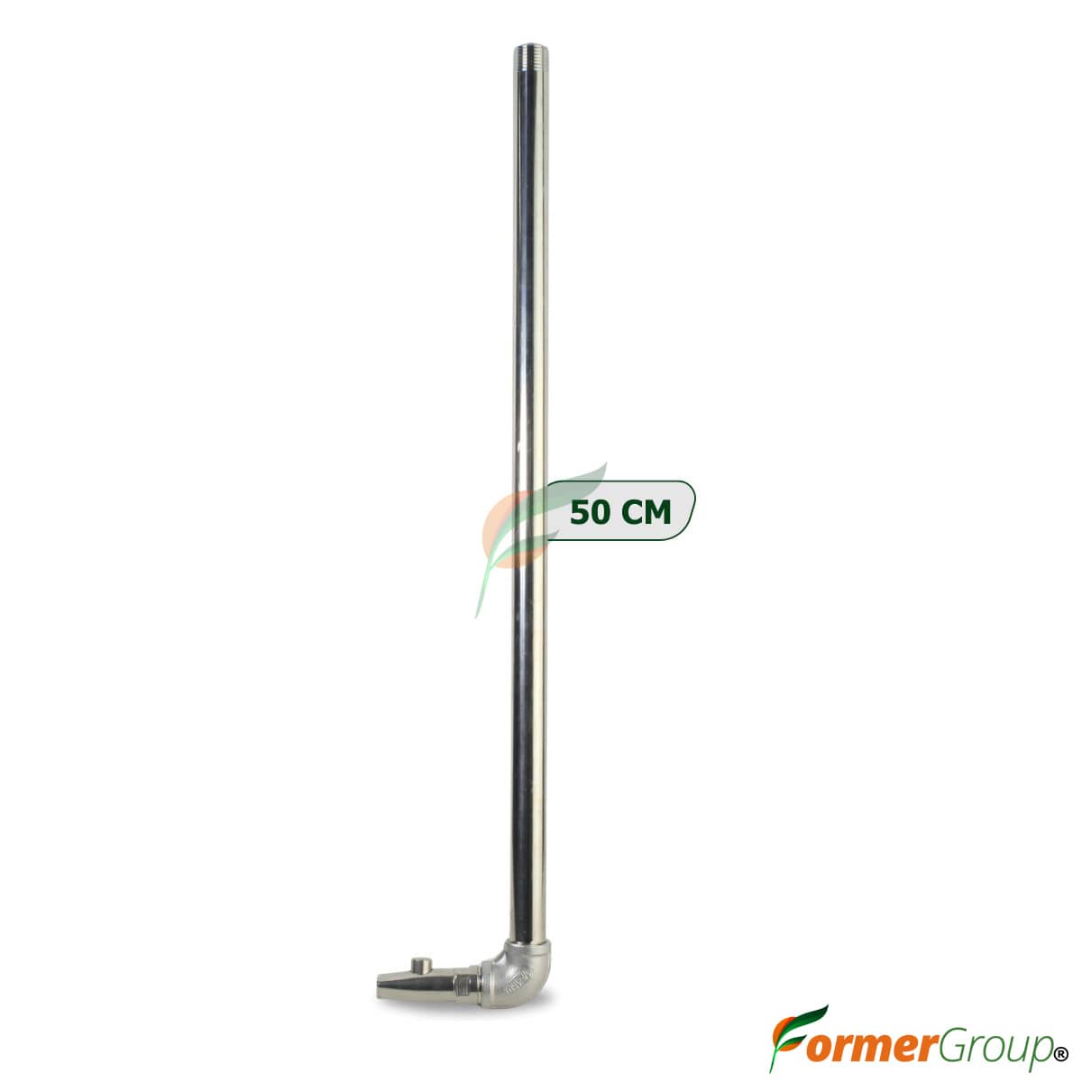 Kit Bebedero Cerdas Botón 1/2 Codo Tubo 50cm Acero