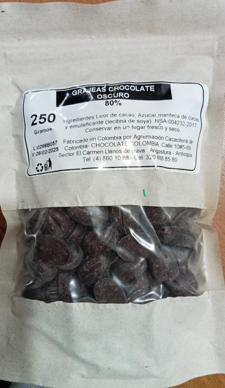 Grajeas Chocolate Oscuro x 250 gr