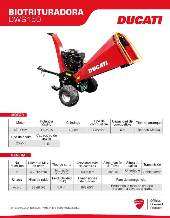 Biotrituradora Ducati DWS150 | Profesional 15HP