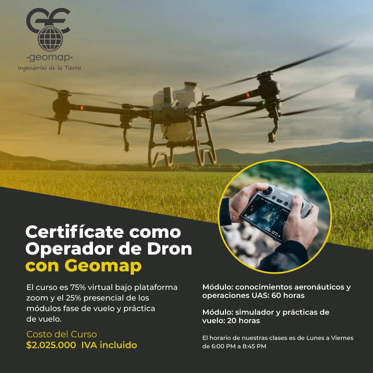 Curso certificado de operador drones