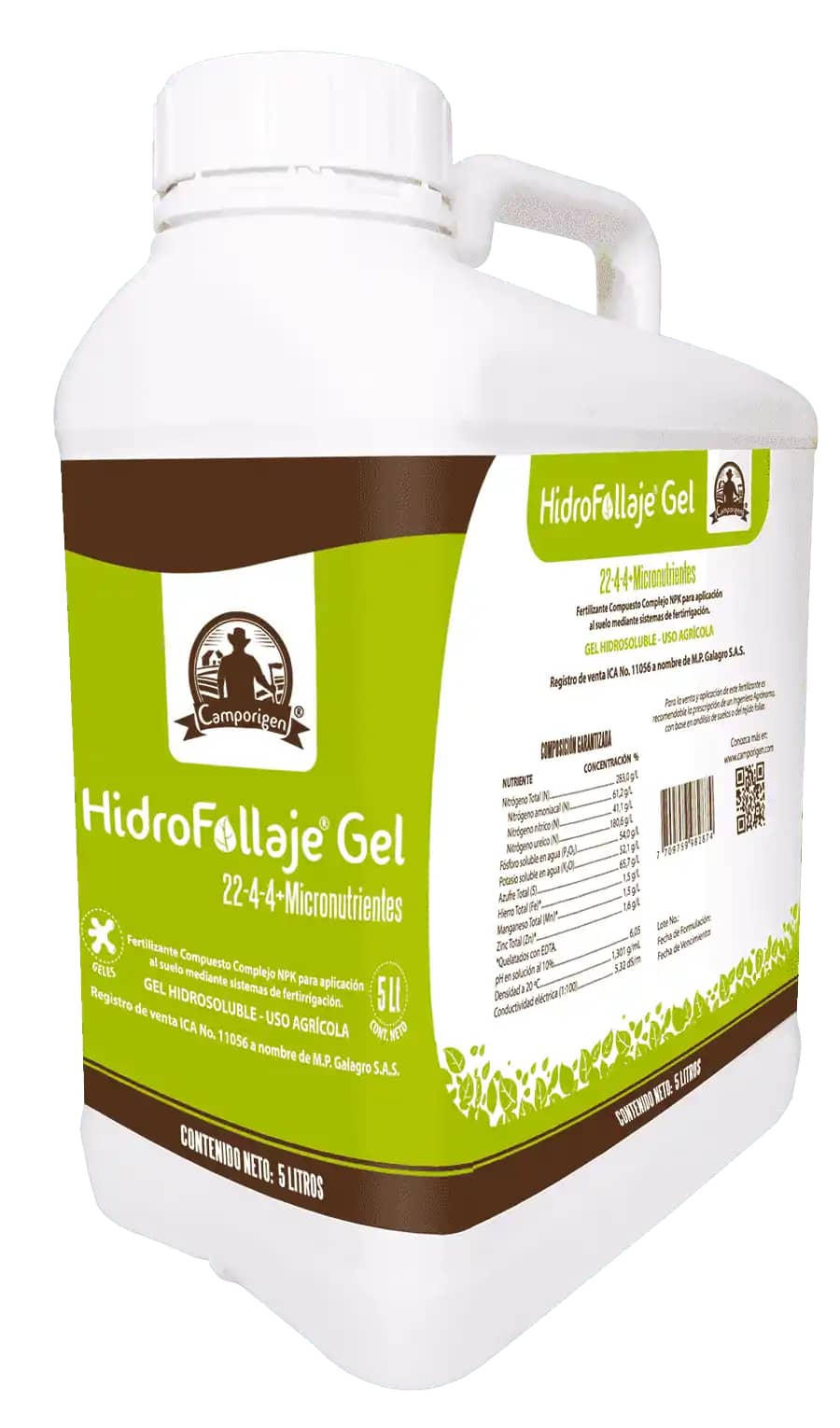 Fertilizante Líquido HidroFollaje Gel x 5 Lt