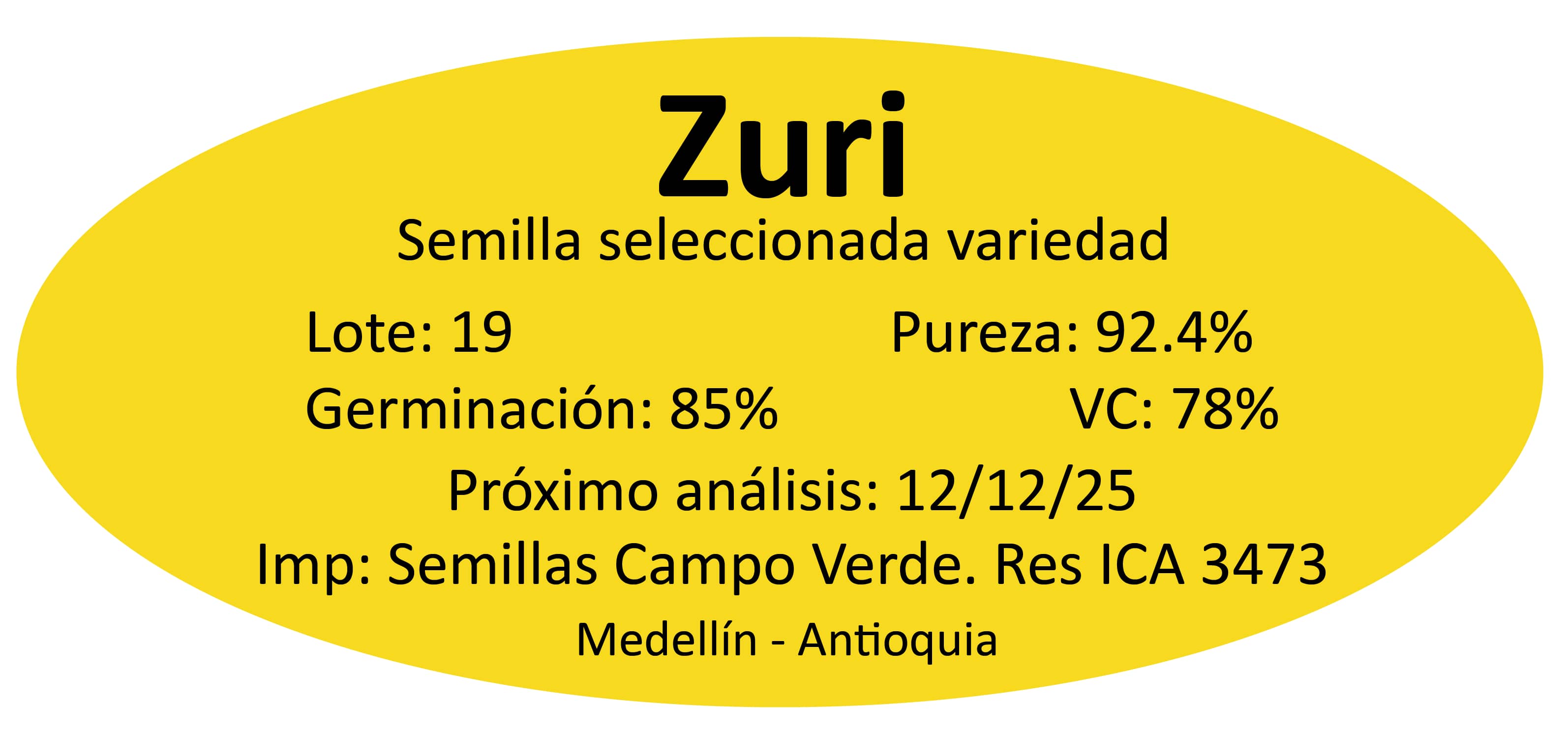 Semilla de pasto Panicum Zuri – Pureza 92,4% – VC 78% – Importada de Brasil