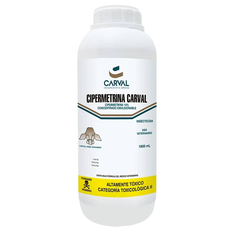 Cipermetrina 1 L Carval – Insecticida veterinario para control de ectoparás