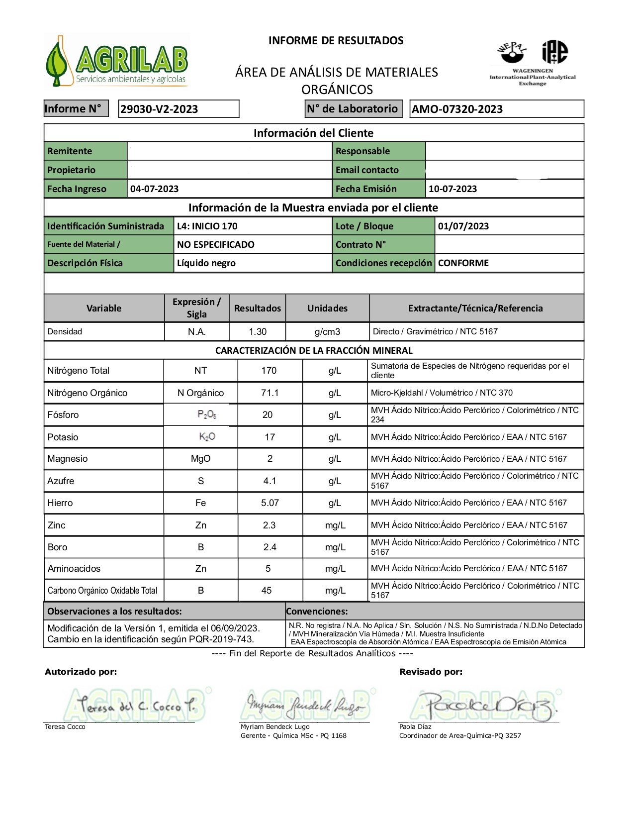 Fertilizante Triple 15 x 160 Lts