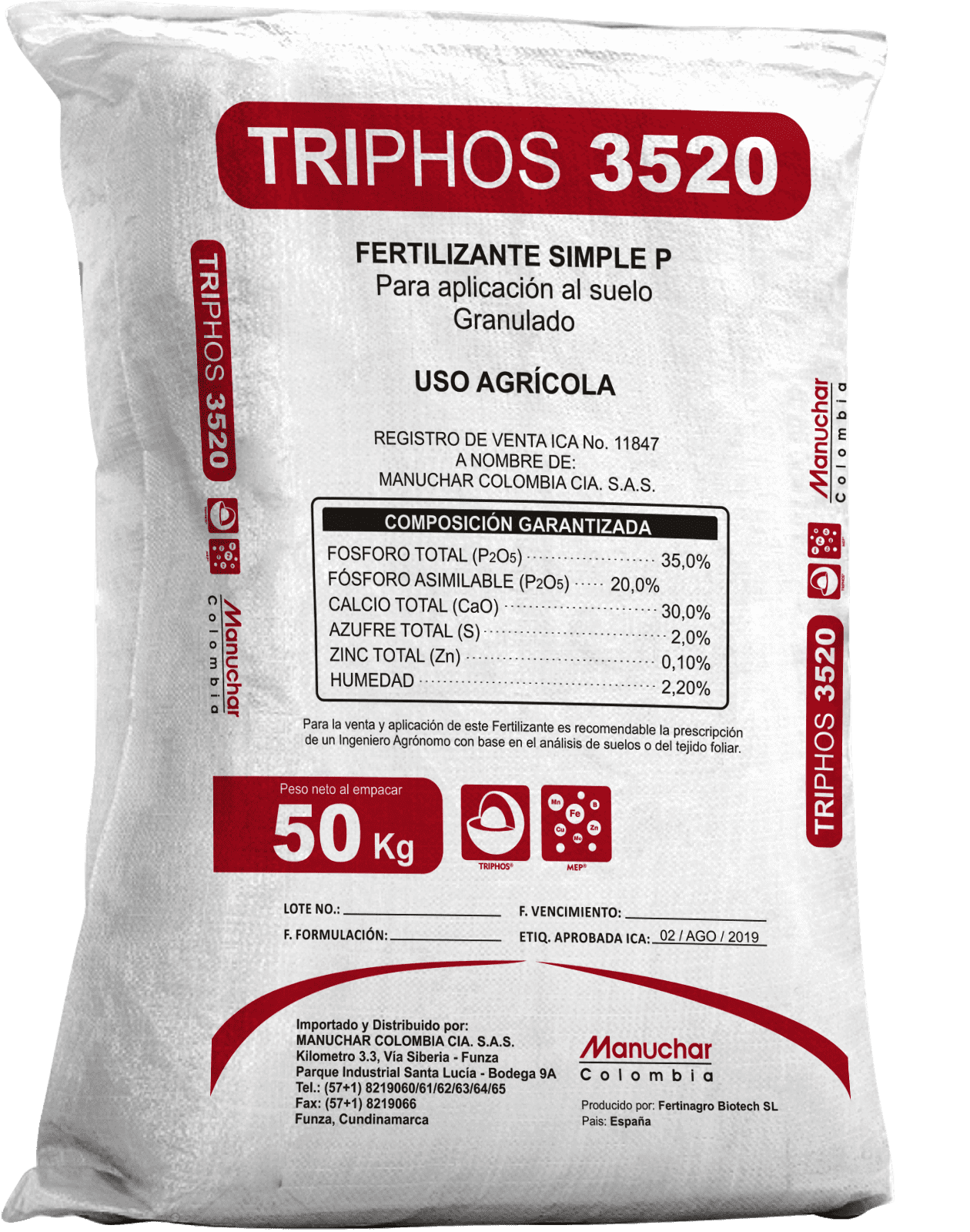 Fertilizante Triphos 35-20 x 600Kg