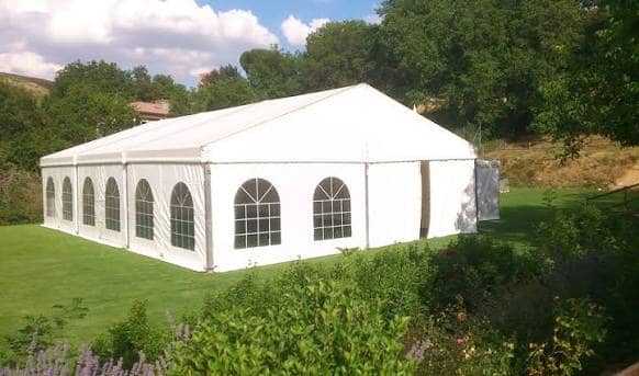 Carpa en Plastilona Dos Aguas para Protección de Áreas y Materiales