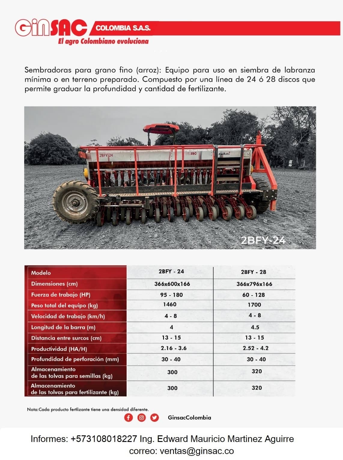 SEMBRADORA DE ARROZ