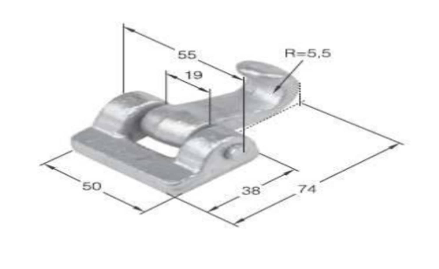 JB Uña articulada corta zincada | Resistente y versátil