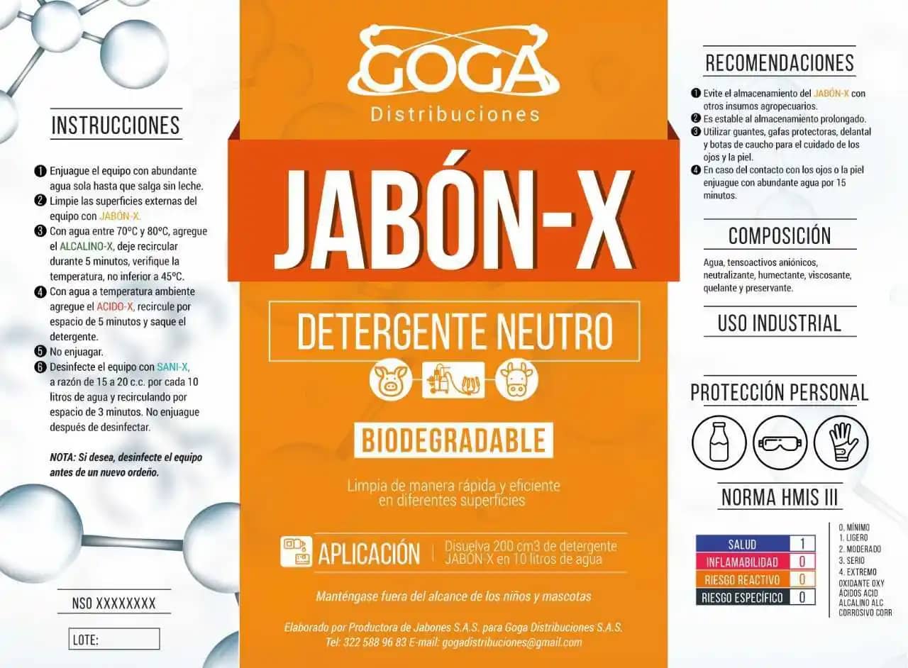 Desinfectantes / Detergentes / Aseo  Jabon-x Neutro