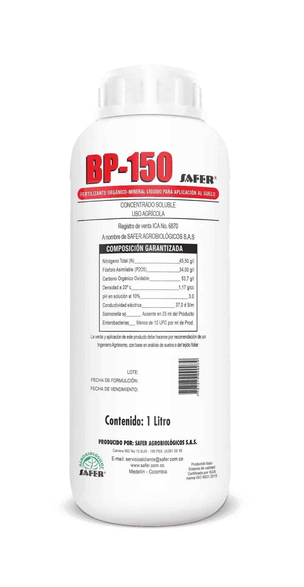 Fertilizante Orgánico BP-150 Safer