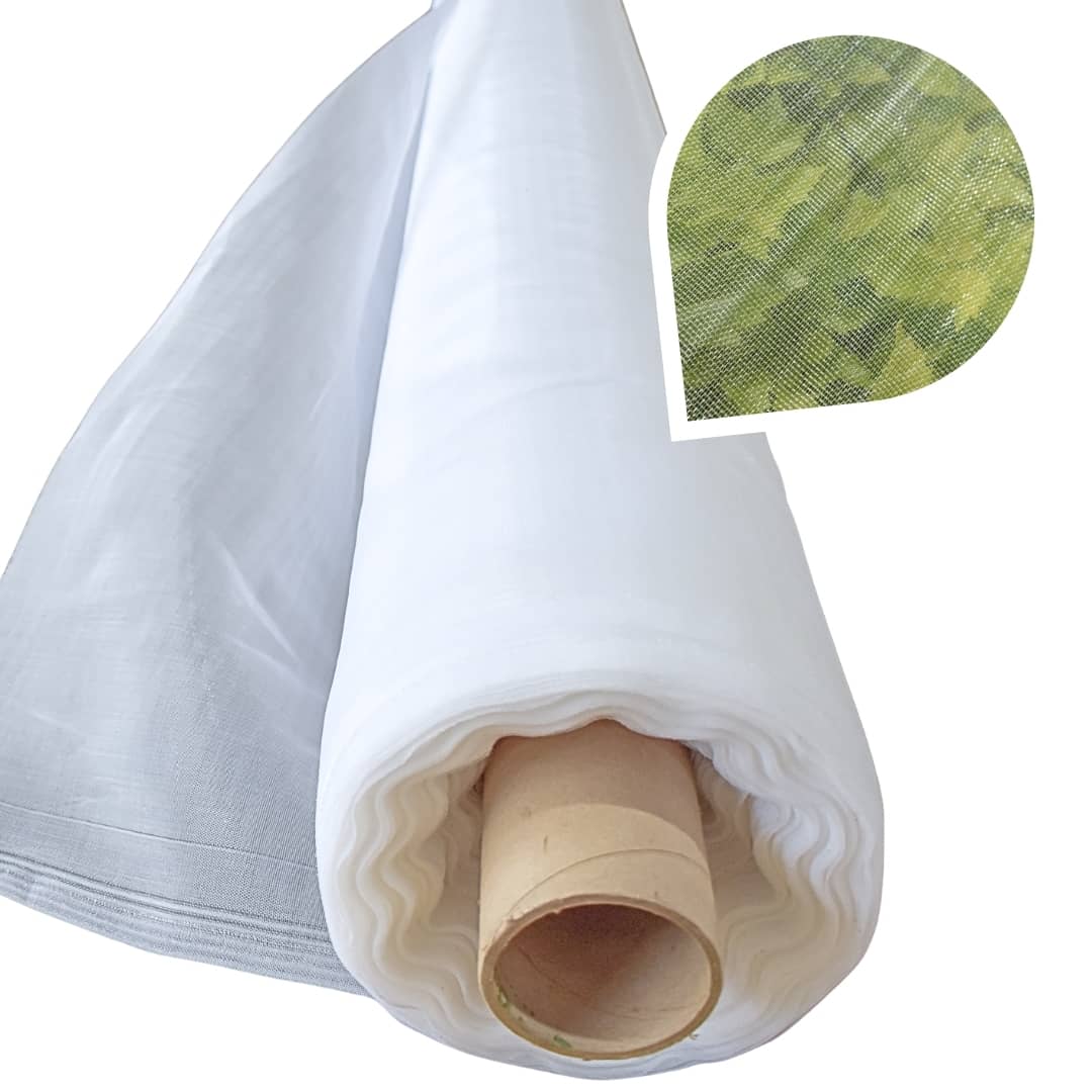 Malla control insectos 55 Mesh PE 4.0m x 100m uv 720kly Transparente filamento redondo