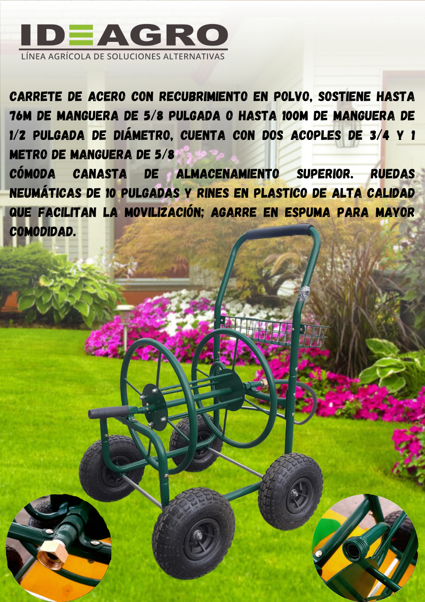 Carrete para Manguera de Jardín