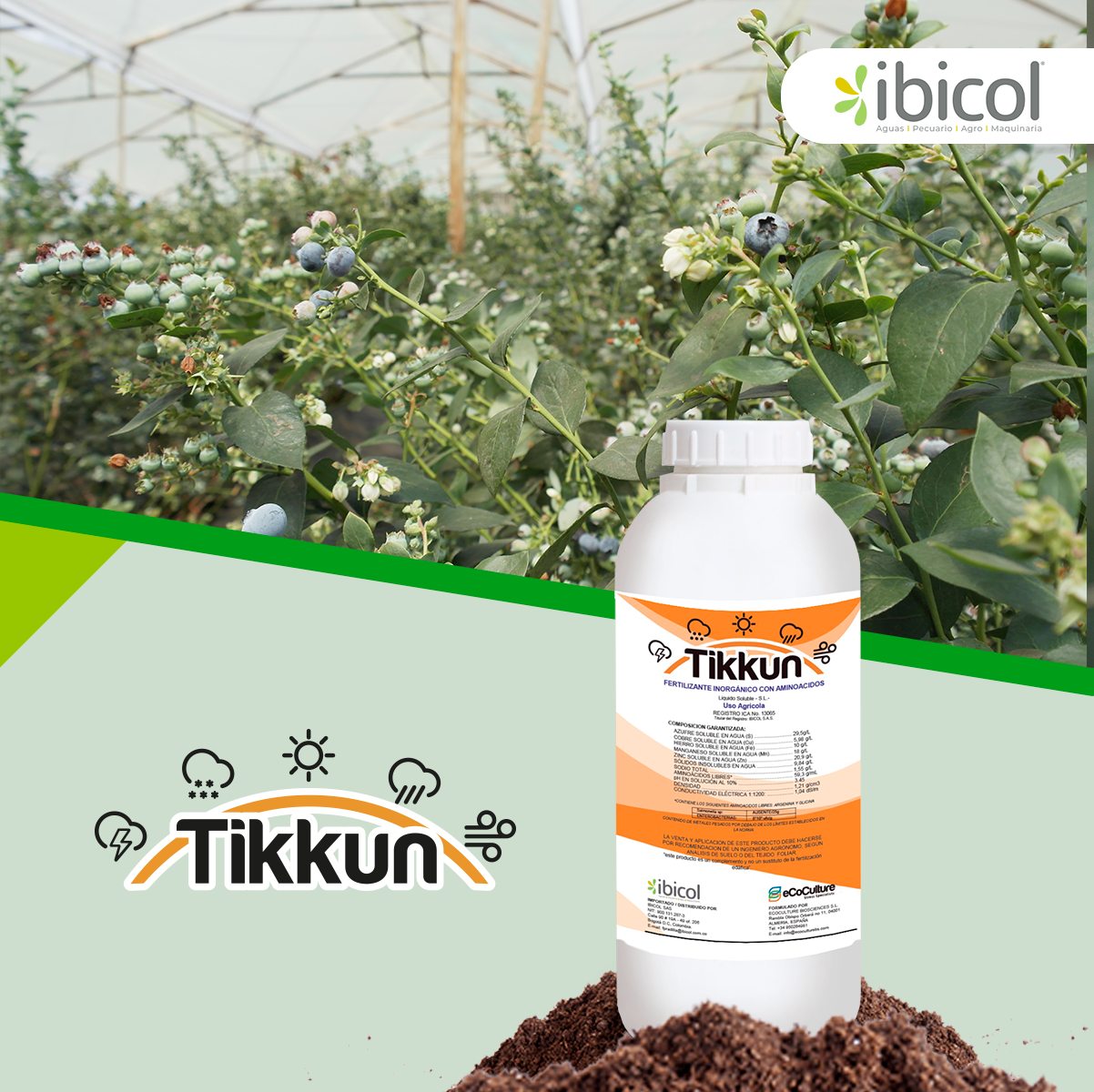 Fertilizante para manejo de estrés en plantas Tikkun x 250CC