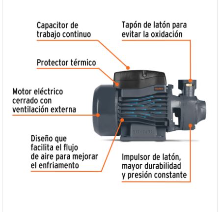 Bomba periférica 1/2 HP - Truper