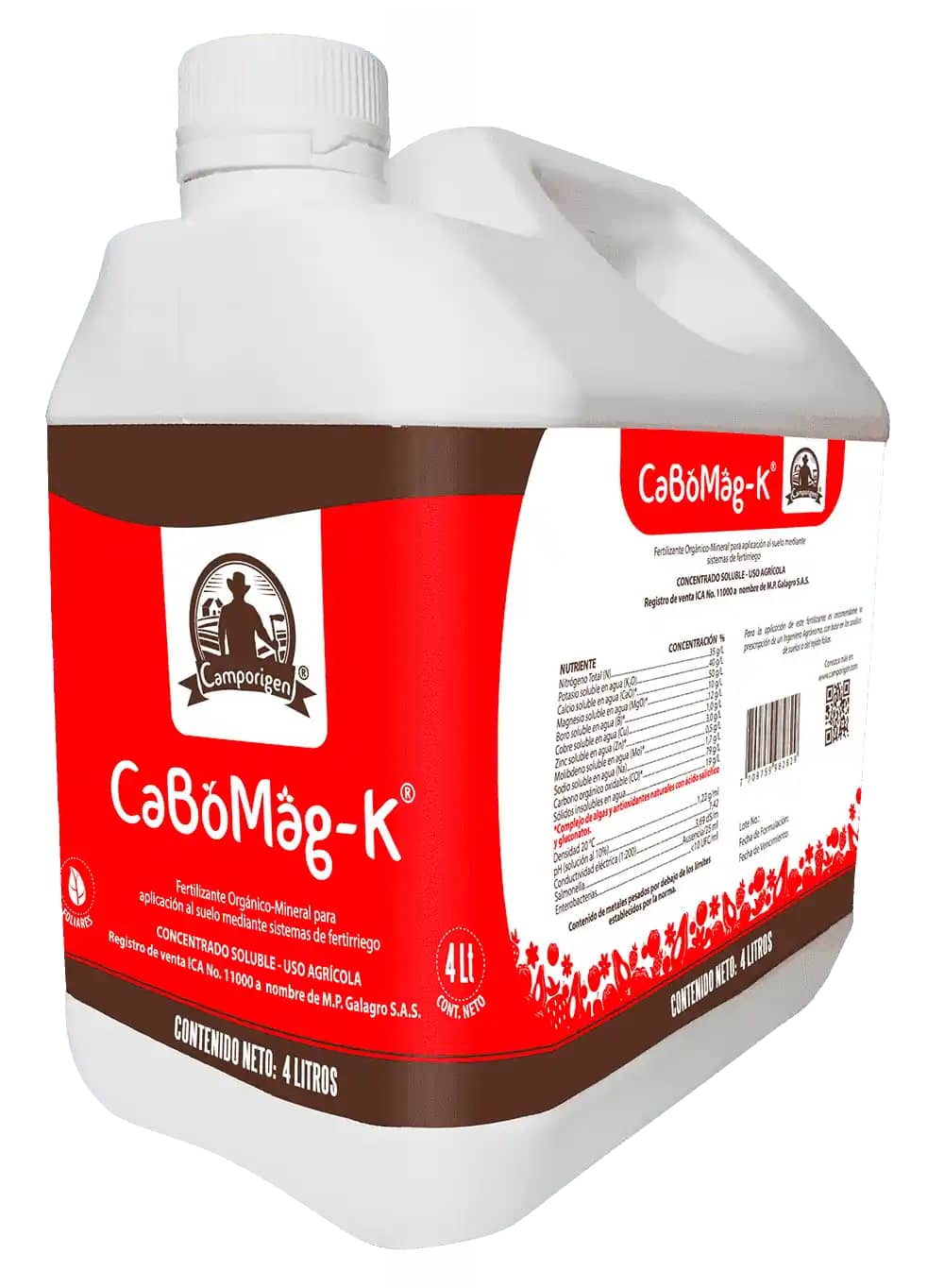 Fertilizante Líquido CaBoMag-K x 4 L