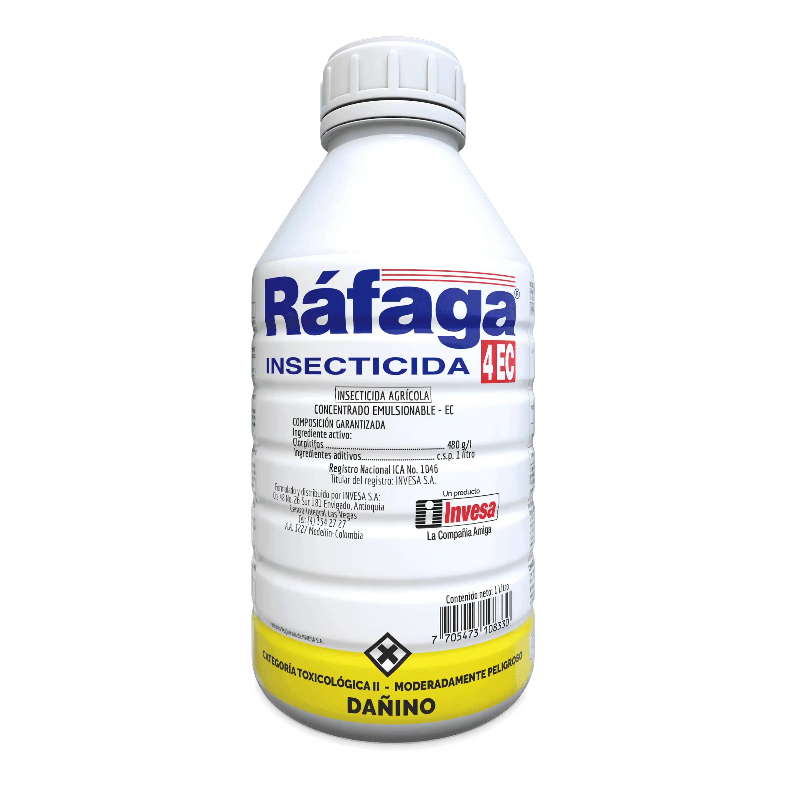 Rafaga 4EC Insecticida organofosforado, control de insectos