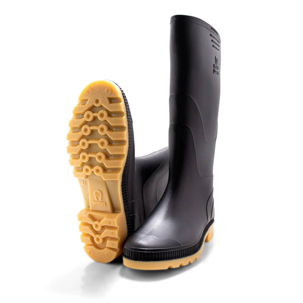 Bota Llanera Negro Amarillo Tallas 34 - 45 | Caña alta para campo