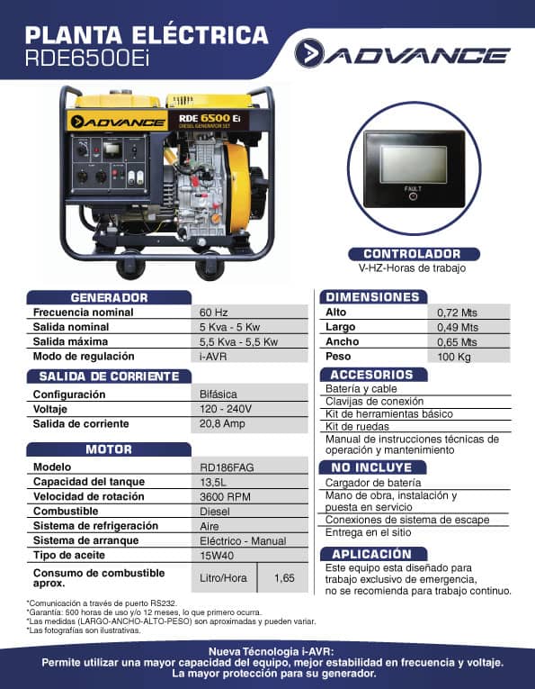 Planta Eléctrica Advance 5 KW Diesel