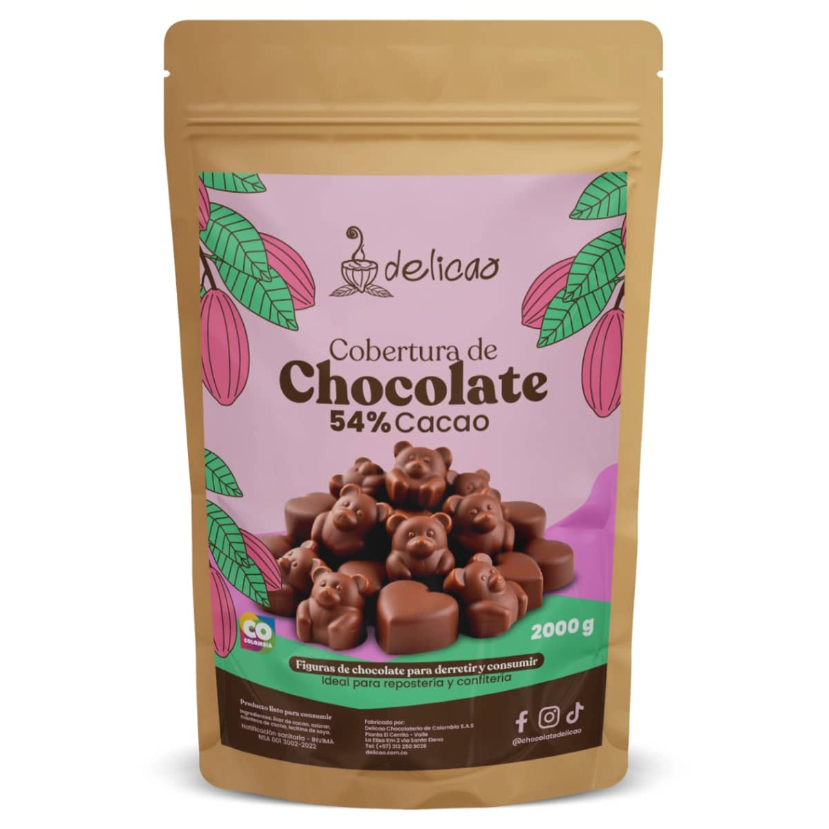 Cobertura de chocolate 54% - 2000 gr