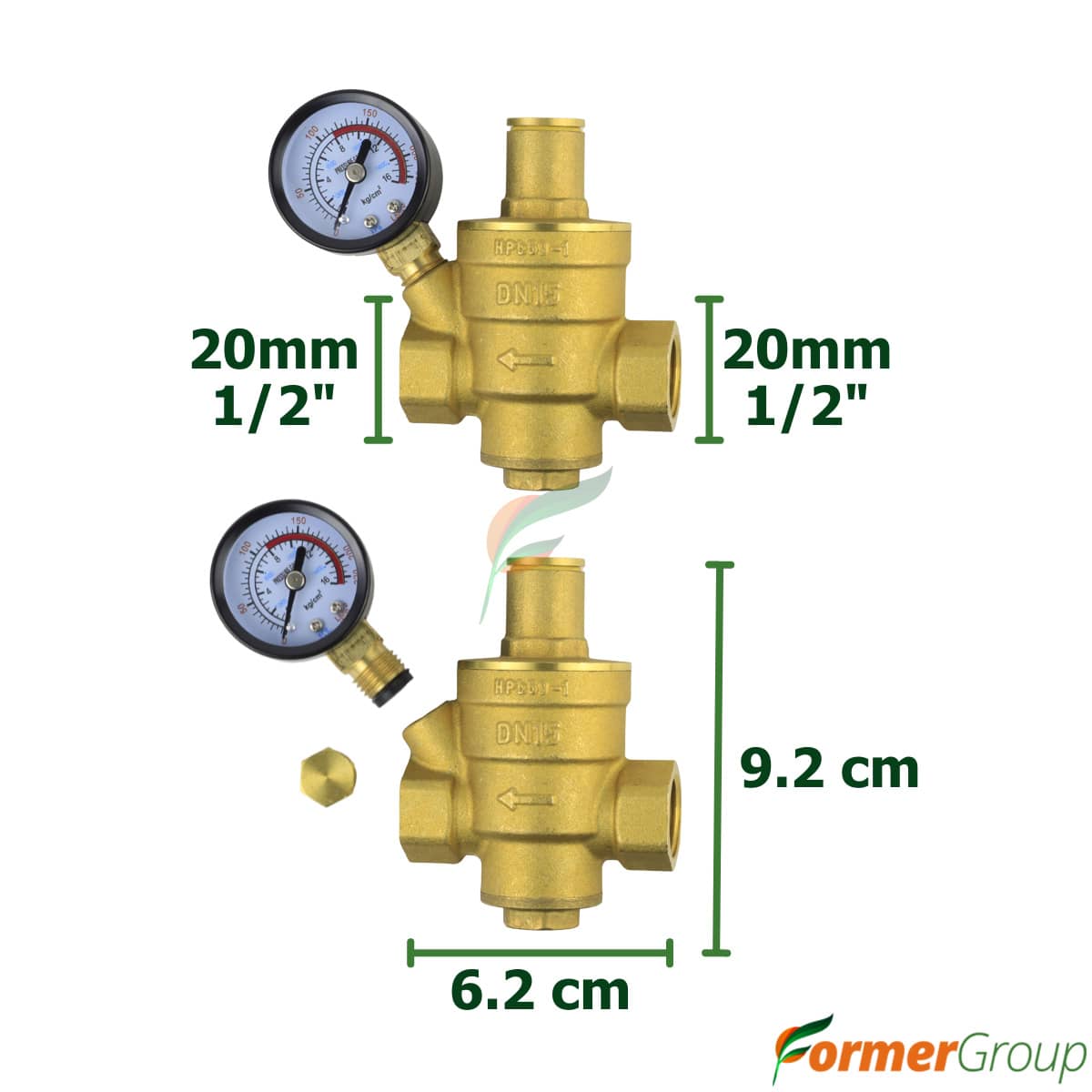 Regulador Reductor De Presion De Agua Ajustable 1/2