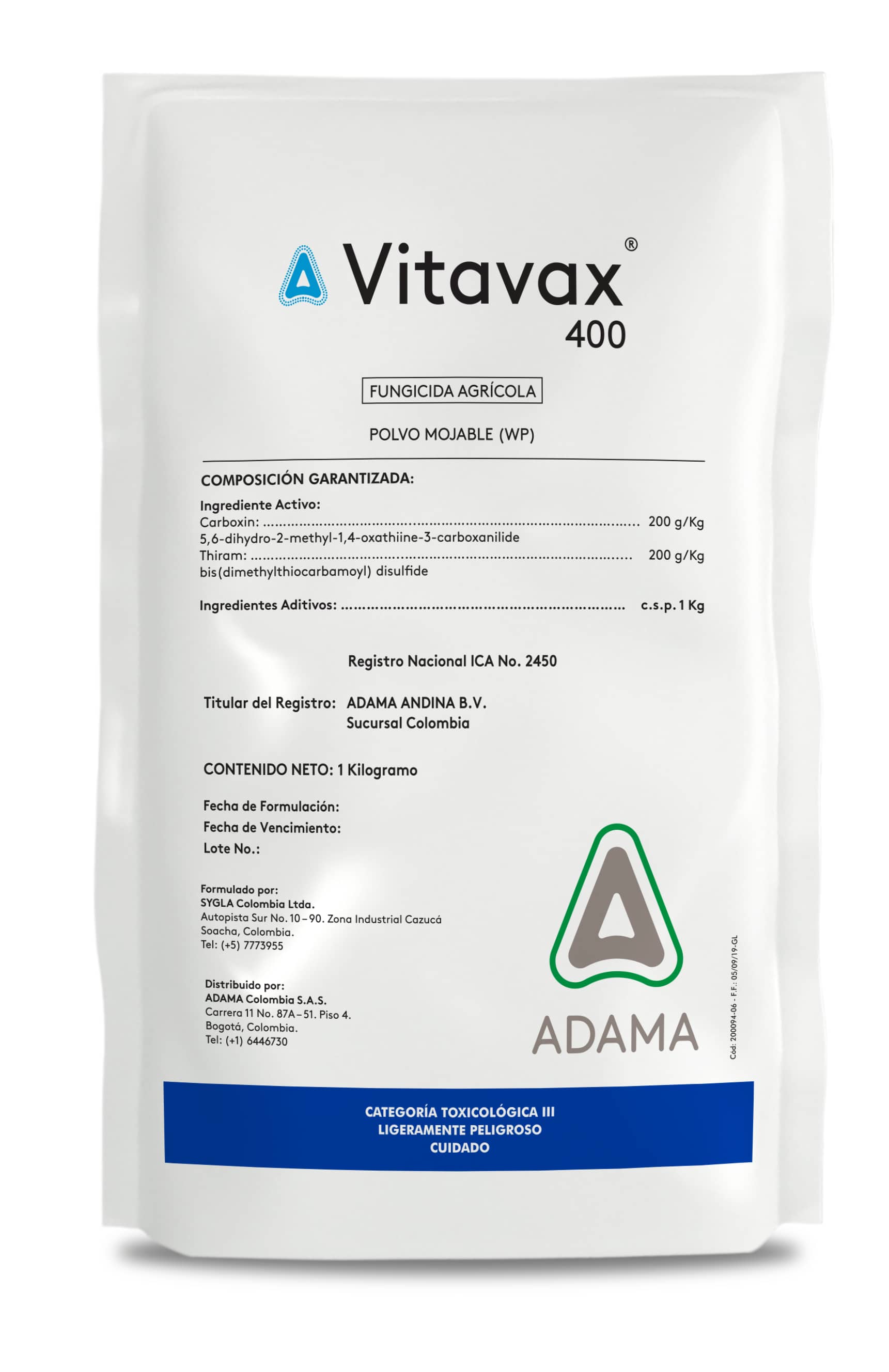Fungicida Vitavax 400 WP x 1 Kg - Adama