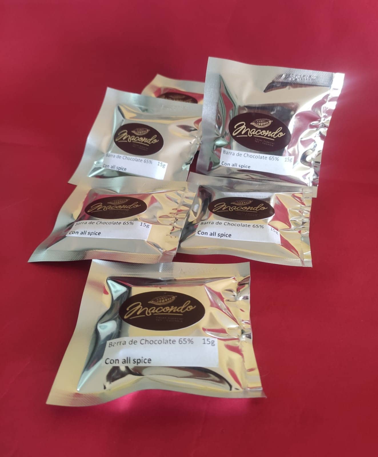 Barra de Chocolate al 65% con especias x 15 Gr