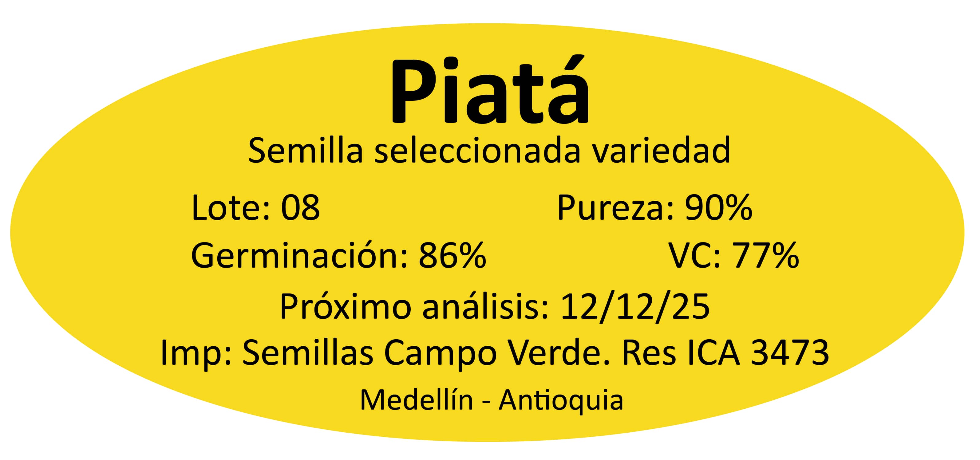 Semilla de pasto Brachiaria Piata – Pureza 90% – VC 77% – Importada de Brasil