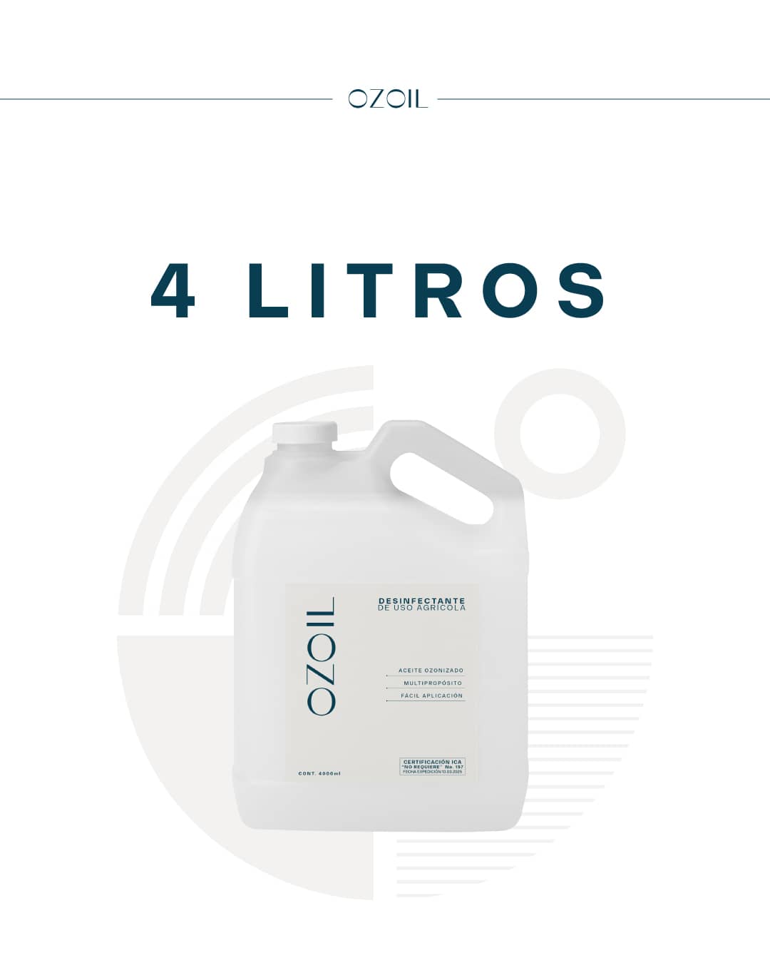 OZOIL Desinfectante Agro con Ozono | Control Natural 4000ml