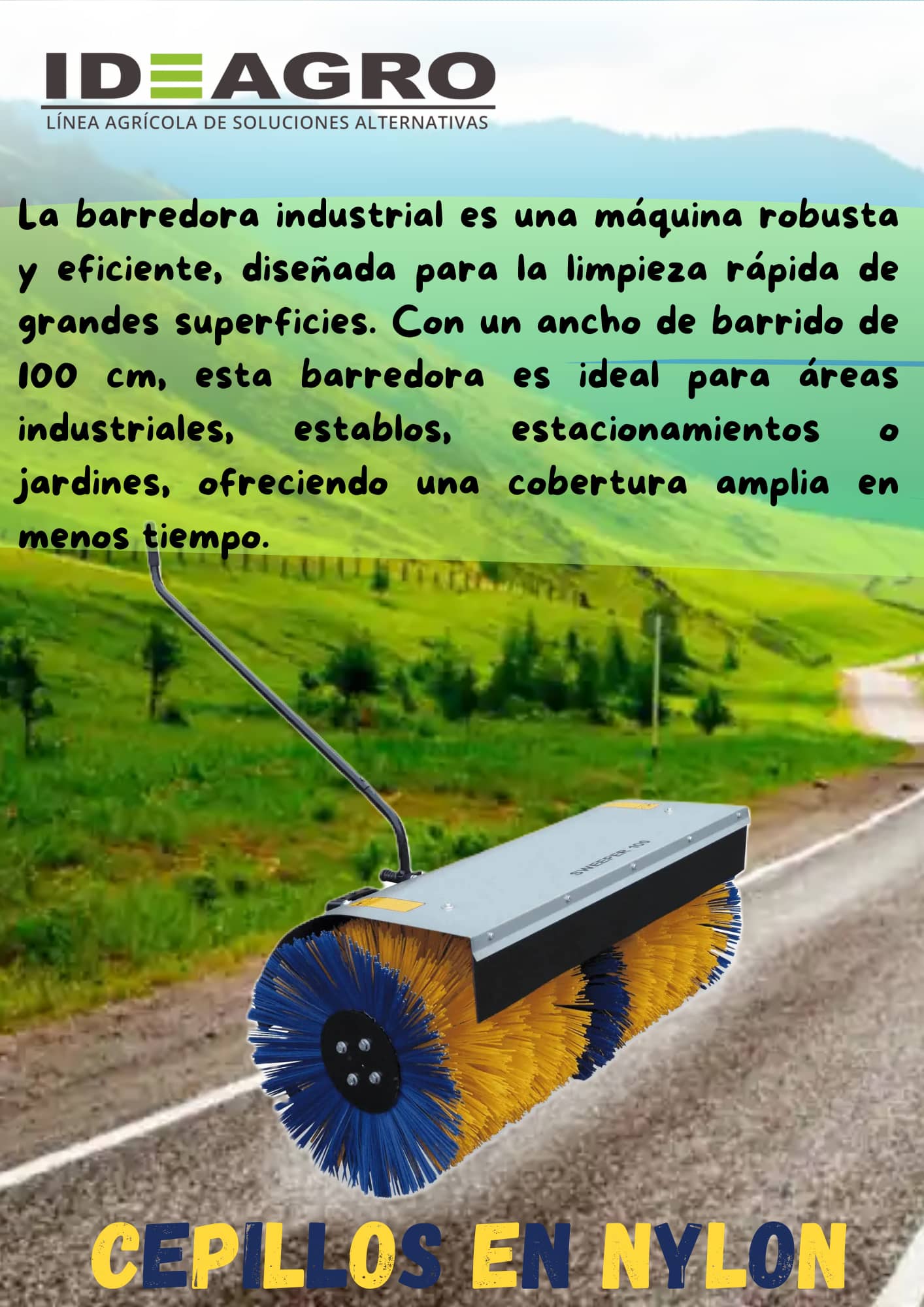 Barredora industrial para motocultor