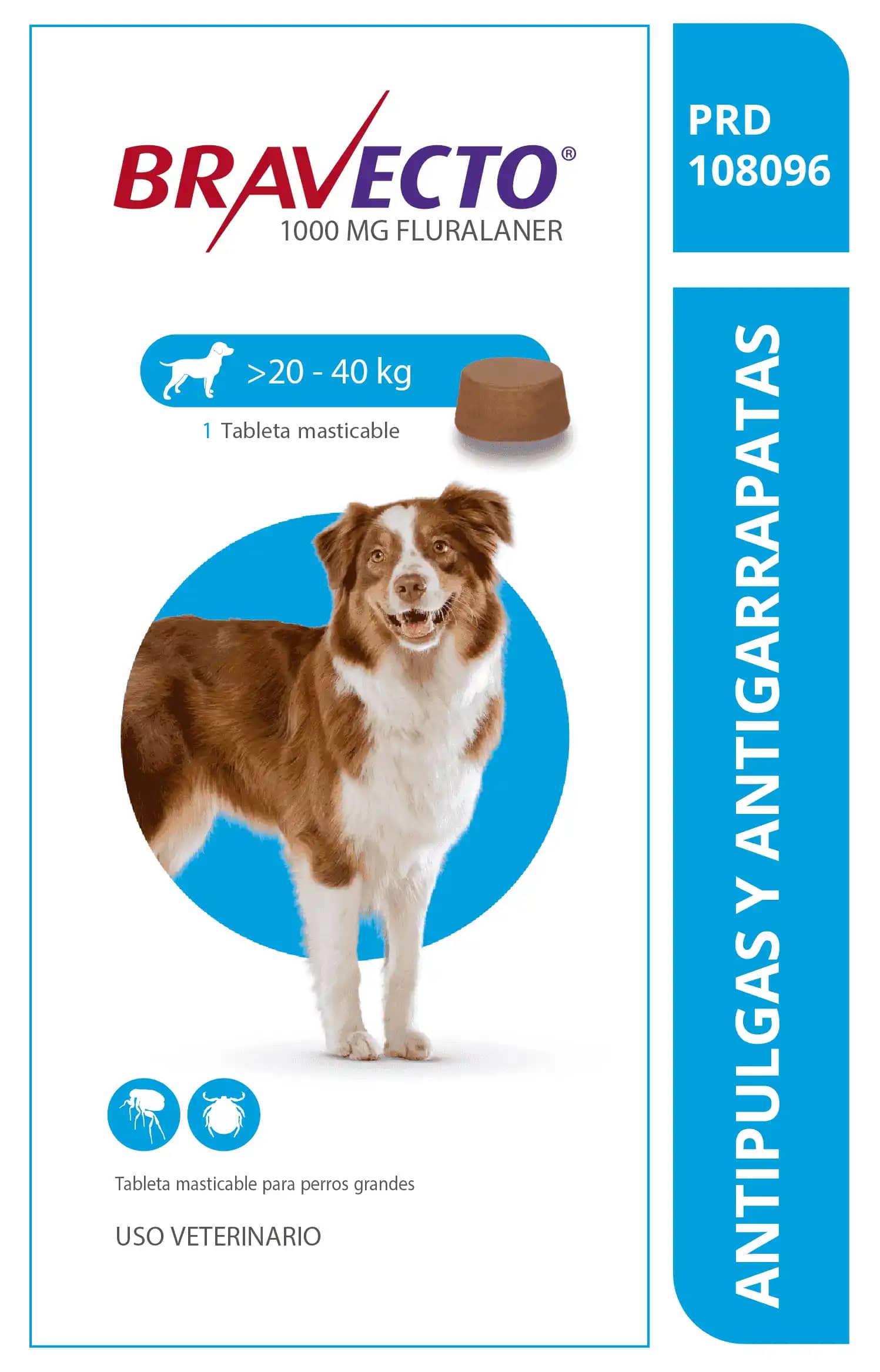 Antiparasitario Bravecto perro x 1000 Mg